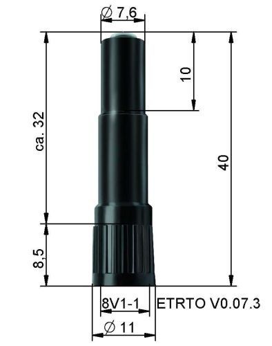 Ventilverlängerung 40mm 4 Stück Kunststoff Ventil Verlängerung 40 mm schwarz Vg8