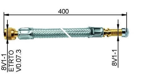 Ventilverlängerung flexibel 400 mm Ventilverlängerungen Gummi mit Stahlgeflecht 9-333708